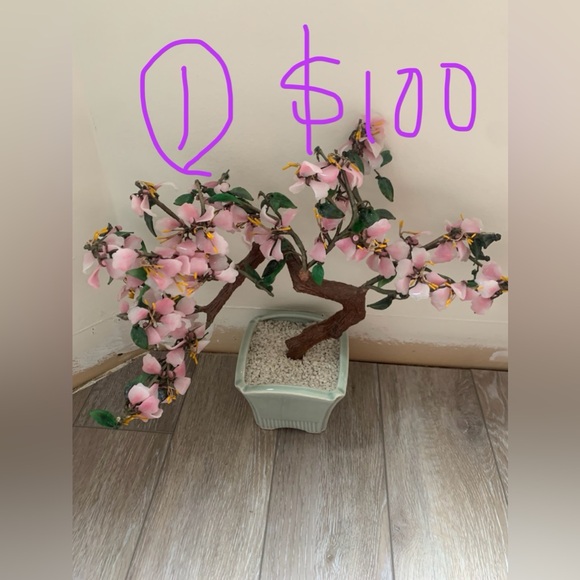 Elegant Pink Flower Bonsai Tree Home Accent - Picture 2 of 12